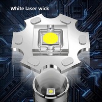 Lampe torche laser blanche de nouvelle génération en alliage d'aluminium avec batterie amovible, affichage numérique latéral, longue portée, IP20