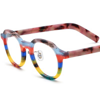 Nouvelles lunettes de stratification en acétate géométriques rondes montures de lunettes spéciales pour tous les visages lunettes optiques de luxe de haute qualité