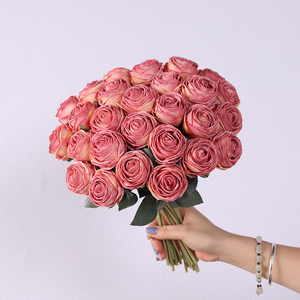 7 Tête Roses Bouquet Fleurs Artificielles Décor De Mariage Main Bouquet Blanc-rouge-<span class=keywords><strong>rose</strong></span>-bleu Réaliste Éternelle Faux Roses - Product Image 4