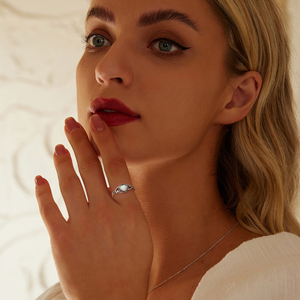 <span class=keywords><strong>Noble</strong></span> et élégant Vintage Love Heart Opal Pattern Ring S925 Sterling Silver Gemstone Ring pour les anniversaires et les fêtes - Product Image 6