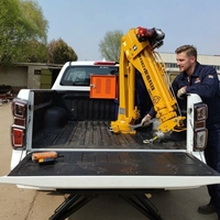 Mini-grue de camionnette de 0,8 tonne, grue mobile électrique légère et portable, machine montée pour la manutention de marchandises
