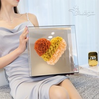 Vente en gros de roses éternelles multicolores en boîte cadeau pour anniversaire, fête des enseignants, Saint-Valentin et Noël