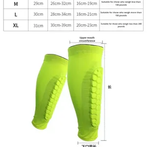 Equipaggiamento protettivo per sport all'aperto elastico in Nylon a nido d'ape antiurto al polpaccio ginocchiera <span class=keywords><strong>parastinchi</strong></span> caldi per il calcio - Product Image 4
