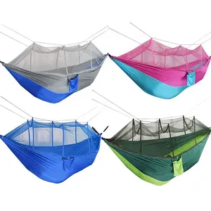 Portable Cordless Anti Mosquito Net Outdoor Hammock House Tent Waterproof Fabric 2 Persons Green Hanging Camping Tree Tent