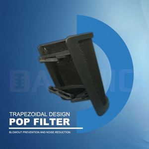 New Chất lượng cao hình thang hình dạng Microphone gió màn hình kim loại Studio <span class=keywords><strong>Pop</strong></span> lọc với mic lá chắn bọt - Product Image 2
