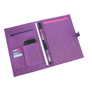 Personalized wholesale multi-function button PU leather business portfolio folder in stock