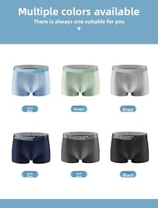 Sous-vêtements <span class=keywords><strong>pour</strong></span> hommes <span class=keywords><strong>en</strong></span> <span class=keywords><strong>soie</strong></span> glacée tricotée ODM, caleçons boxers fins et respirants <span class=keywords><strong>en</strong></span> maille, couleur unie, confortables - Product Image 6
