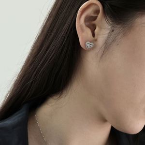 Dylam Dainty <b>Fine</b> Fashion Hypoallergenic 925 Sterling Silver Fade Free Heart Shape Eternity 5A Zirconia Jewelry <b>Stud</b> <b>Earrings</b> - Product Image 5