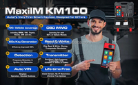 Programador de Llaves Autel KM100, Instrumento de Diagnóstico IMMO, Llave Antirrobo VVDI, Monitor de Averías de Automóviles, Pantalla de 5.5 Pulgadas, Android 9.0