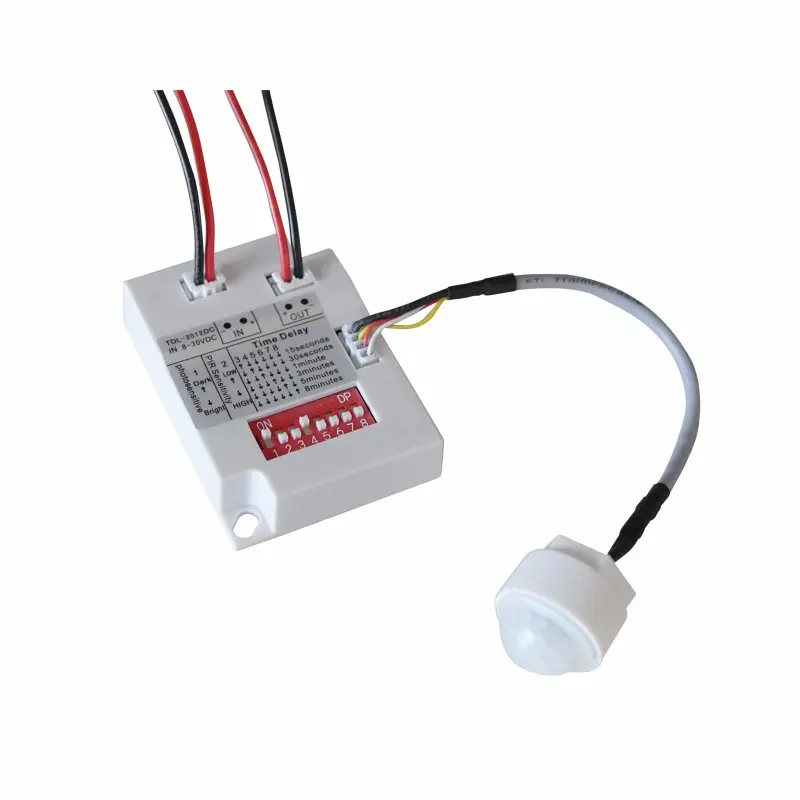 TDL-2012-AC движения PIR датчик переключатель dip-переключатель с чувствительностью и датчик освещенности освежитель воздуха с таймером регулируемый