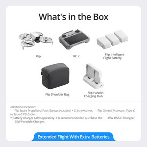 ชุดกล้องถ่ายภาพทางอากาศแบบพกพา DJI Extra Batteries Flip Fly More Combo RC 2 พร้อมเซ็นเซอร์ CMOS ขนาด 1/1.3 นิ้ว และกระเป๋าใส่ - Product Image 5