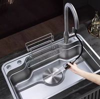 Évier de cuisine en acier inoxydable SUS304 grand bassin unique 3D petite table à grains de riz Style coréen-japonais