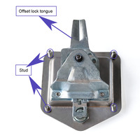 Loquet de compression pliant pour boîte à outils de camping-car, en acier inoxydable 304 poli, avec poignée en T et goujons