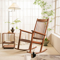 Fauteuil à bascule moderne minimaliste en bambou, chaise longue rembourrée pour salon, petit appartement, mobilier de maison