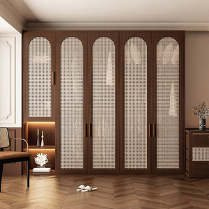 <span class=keywords><strong>Armoire</strong></span> autoportante moderne en rotin 2025 avec portes plates pour chambre à coucher – Modèle populaire - Product Image 5