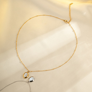 Kalung liontin kalung kerang putih Oval unik baru kalung cantik elegan murah untuk wanita tren perhiasan terlaris khusus 2025 - Product Image 4