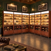 Vitrine à cigares en cèdre espagnol, humidor, armoire à cigares, étuis en bois, éclairage en bois, présentoir à tabac, aménagement de boutique de cigares
