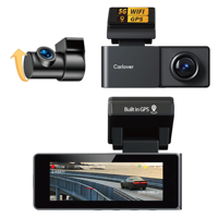 Caméra de tableau de bord double avant et arrière AI 4K+2K, caméra embarquée 5G WiFi GPS, vision nocturne supérieure, enregistrement en boucle, caméra de tableau de bord 4K pour voiture
