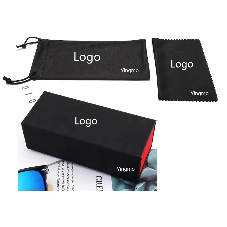 Hot Sale Black Square Foldable Eyewear Box Set Eye Glass Case Hard Pu Leather Sunglasses Packing Eyeglasses Folding Case