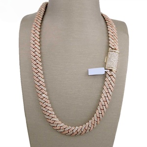 高級カスタム18MMダイヤモンドTスクエアドリルゴールドキューバンチェーン風メンズヒップホップ - Product Image 1