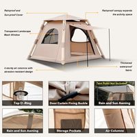 Tente de camping gonflable de luxe pour glamping, 4,3 m², deux portes, deux fenêtres, pour vacances en famille, week-end, pique-nique, festival, été, pliable