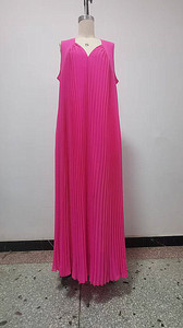 Vestido Maxi Plisado sin Mangas para Mujer - Vestido Formal Fluido con Cuello en V Profundo, Estilo Africano - Product Image 6