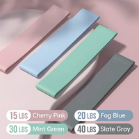 Bandes de Résistance en Latex de Haute Qualité – Lot de 4 (Rose, Bleu, Vert, Gris) – Antidérapantes et Durables pour la Maison, la Gym, le Yoga et le Pilates