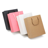 Sacs en carton personnalisés écologiques roses de luxe pour vêtements, avec votre propre logo et poignées, pour la vente au détail, la promotion, les achats et les cadeaux
