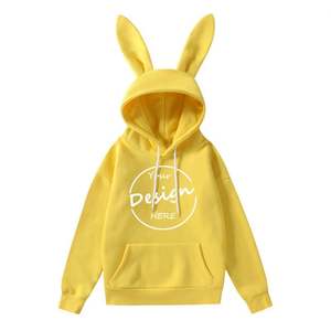 Fille Mignon Rose Oreille De Lapin Designer À Manches Longues À Capuche En Gros Polaire Personnalisé Décontracté Surdimensionné Oreille De Lapin Pull À Capuche Femmes - Product Image 5