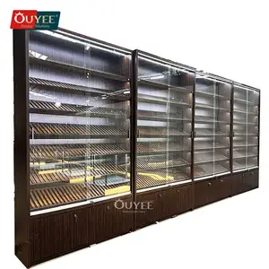 Retail Store Design Fixtures Smoke Shop Display Glass Display Cabinet White Cigarette Display Cases Cigar Showcase
