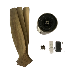 HC633 Acabado en níquel satinado con hojas de madera maciza Lámpara de techo sin luz - Product Image 2