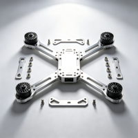 Pièces de drone personnalisées usinées CNC en acier inoxydable et aluminium : cadre, bras, support de moteur, support de cardan pour quadricoptère de course FPV, perçage OEM
