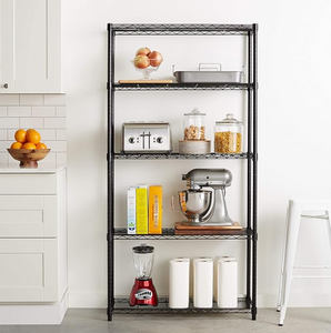 Estante de Arame Ajustável de Aço Inoxidável com 5 Níveis, Certificada NSF, Unidade de Armazenamento Comercial, Preta - Product Image 6