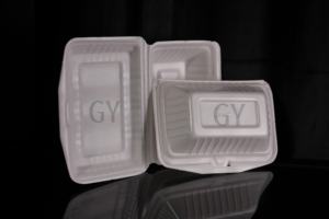 Caja de alimentos, contenedores de espuma de un solo uso, embalaje de alimentos desechable, caja de rejilla plana, caja de tres compartimentos, cajas de espuma para llevar - Product Image 5