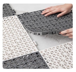 Alfombra Modular de PVC para Interiores, Resistente al Desgaste, Antideslizante, de 12" x 12", Blanca - Product Image 1