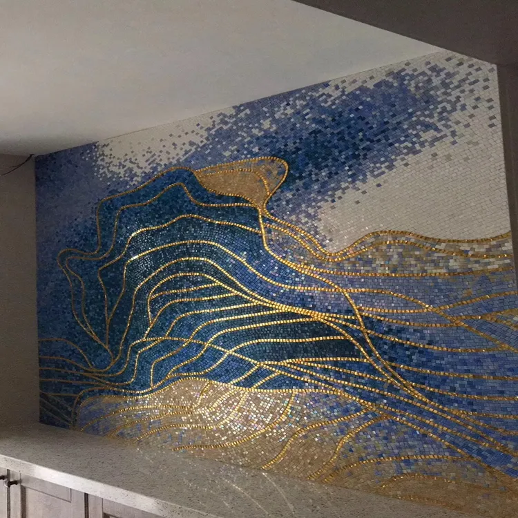 Bild Foto Blatt Muster Fliesen benutzer definierte Glasmosaik Kunst Wandbilder