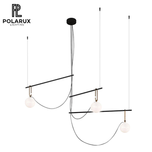 <span class=keywords><strong>Suspension</strong></span> linéaire Globe Cluster pour salle à manger îlot de cuisine sphère en verre opale métal noir <span class=keywords><strong>laiton</strong></span> Accent NH S3 lampe à <span class=keywords><strong>suspension</strong></span> - Product Image 1
