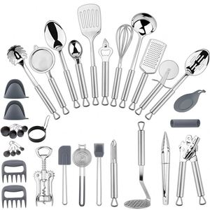 Juego de Utensilios de Cocina de Acero Inoxidable de 34 Piezas para el Hogar - Product Image 1