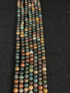 Perles de pierres précieuses multicolores rondes polies en agate indienne de haute qualité pour la fabrication de bracelets DIY 4/6/8/10mm - Product Image 4