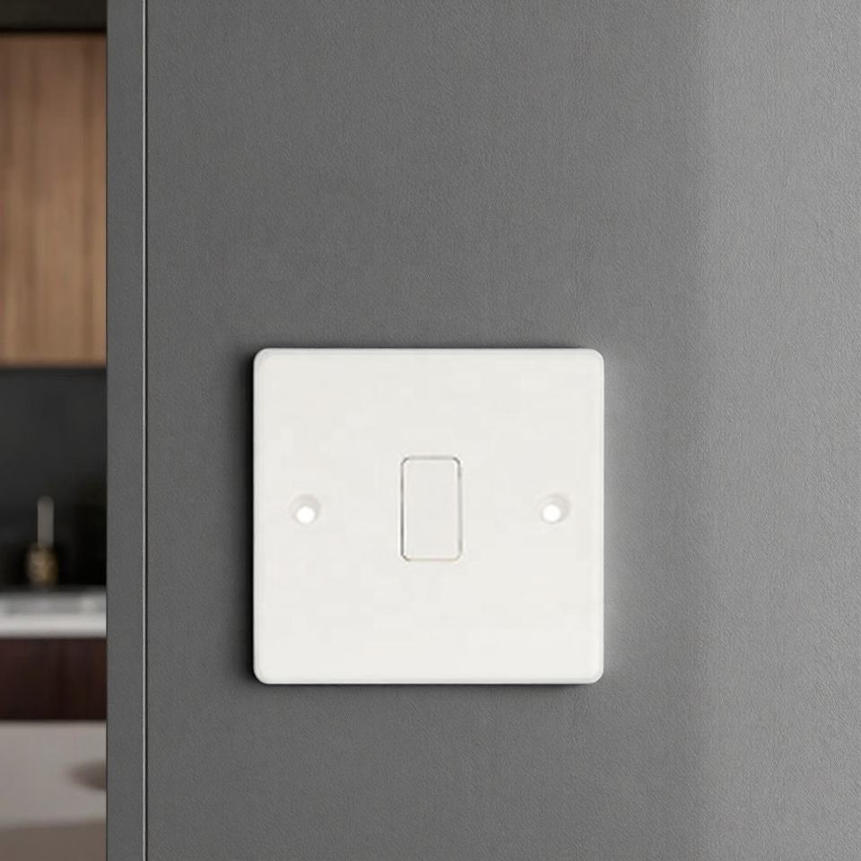 VNX Factory British Standard Bikelite Push Button Wall Switch and Socket 1 Gang 1/2 Way 10A Light Switch for Home Hotel Use