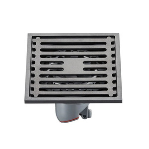 Desagüe de Piso Moderno de Acero Inoxidable, Cuadrado, Antiobstrucción, con Rejilla de Bambú, para Baño, Cocina, Lavadora, Balcón - Product Image 1