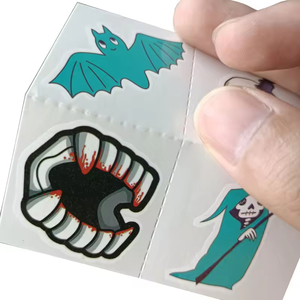 Directo de fábrica Halloween Hombre <span class=keywords><strong>Lobo</strong></span> dientes calabaza miedo brillo en la oscuridad tatuaje pegatinas para fiestas - Product Image 2