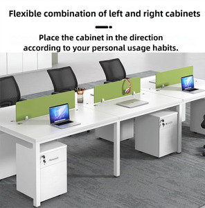 Nhà Máy Bán buôn gỗ trắng văn phòng bàn chuyển đổi với tủ bên đơn giản Modular nhân viên bàn làm việc - Product Image 4