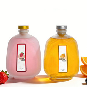 Bouteilles de liqueur en verre transparent givré personnalisées de 480 ml avec impression sérigraphique et <span class=keywords><strong>bouchon</strong></span> <span class=keywords><strong>pour</strong></span> vin de fruits, <span class=keywords><strong>cidre</strong></span>, gin, rhum, whisky - Product Image 1