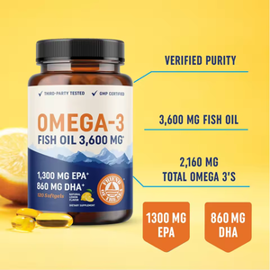 Capsule di Olio di Pesce Omega 3 Inodore Con rivestimento enterico per un migliore assorbimento. Supporta livelli sani di colesterolo e il sistema immunitario. - Product Image 4