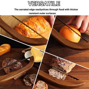 <span class=keywords><strong>Cuchillo</strong></span> de Pan Profesional de Madera para Panaderos, <span class=keywords><strong>Cuchillo</strong></span> de Pan Serrado de Acero Inoxidable con Mango de Madera en Forma de Arco - Product Image 5