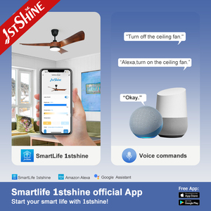 1stshine LED quạt trần gỗ xuất hiện ABS lưỡi 54 inch DC động cơ 6 tốc độ ưa thích quạt trần ánh sáng - Product Image 6