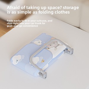 Barrera de Cama <span class=keywords><strong>para</strong></span> Bebés, Sin Instalación, Barrera Protectora Anticaídas, Barrera de Viaje Portátil Apilable, Cuna de Viaje - Product Image 3