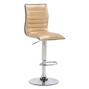 Taburetes de Cocina de Lujo, Ajustables y Giratorios, con Base Cromada y Asiento de Cuero Negro <span class=keywords><strong>para</strong></span> Cocina - Product Image 2
