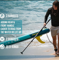 Planche de paddle gonflable SUP design grain de bois, PVC Drop Stitch, tout-en-un pour adultes, ensemble complet avec pagaie en carbone, pompe et aileron